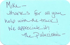 Green Village Garage | Our Thank You Notes